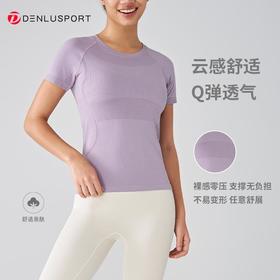 DENLUSPORT经典返单款无缝运动健身半袖DY66103#JY-DX-6672