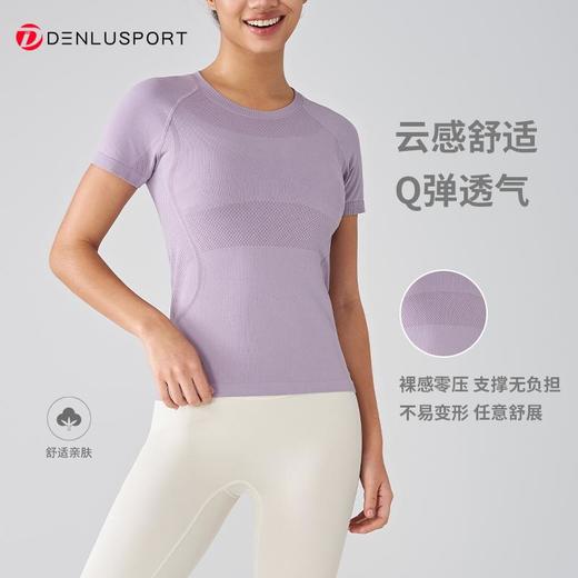 DENLUSPORT经典返单款无缝运动健身半袖DY66103#JY-DX-6672 商品图0
