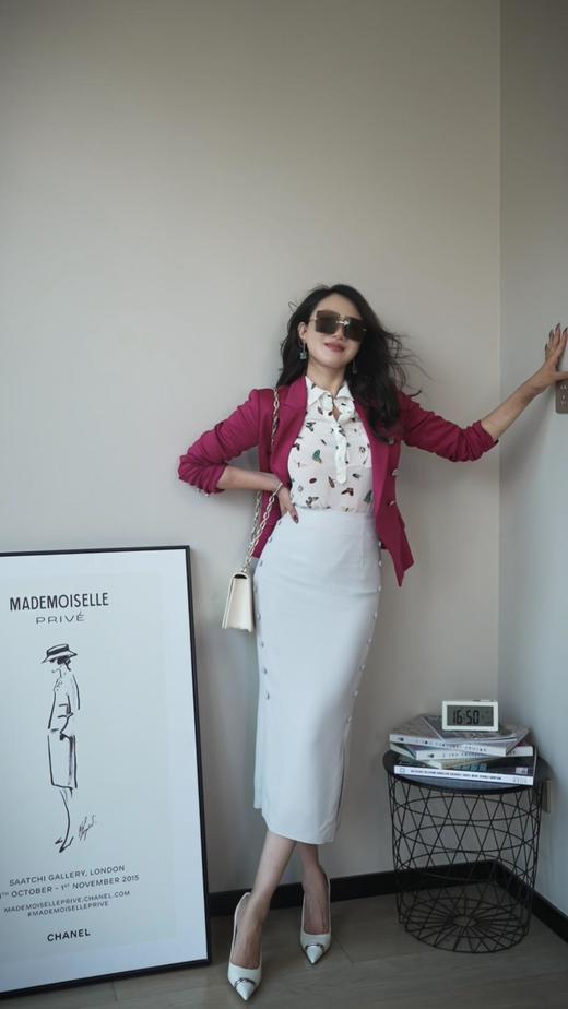 “非凡洋红”2024新款巴尔曼版型小西装绵羊毛弹力透气单西颈袖添香WT4XC377932 商品图3