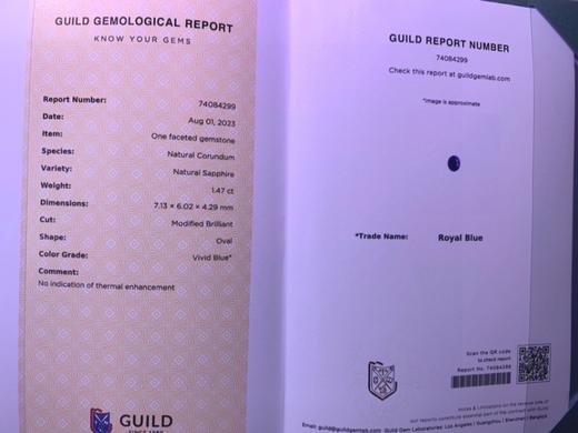 1.47ct 蓝宝石裸石 商品图7