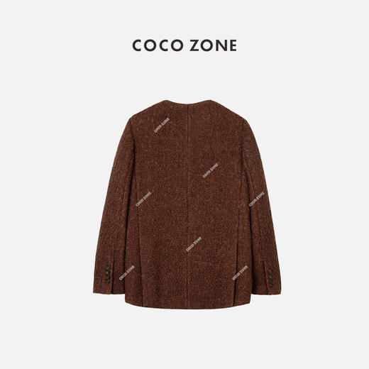 COCO ZONE美拉德法式香风扣雅致小V领长袖外套23C19577 商品图1