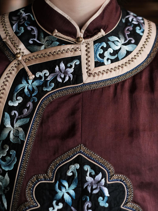 盛唐牡丹盛奢系列| 限量款| 高货-绣花偏襟兰花卷草纹大如意马甲-红色(特殊商品不退不换) 商品图4