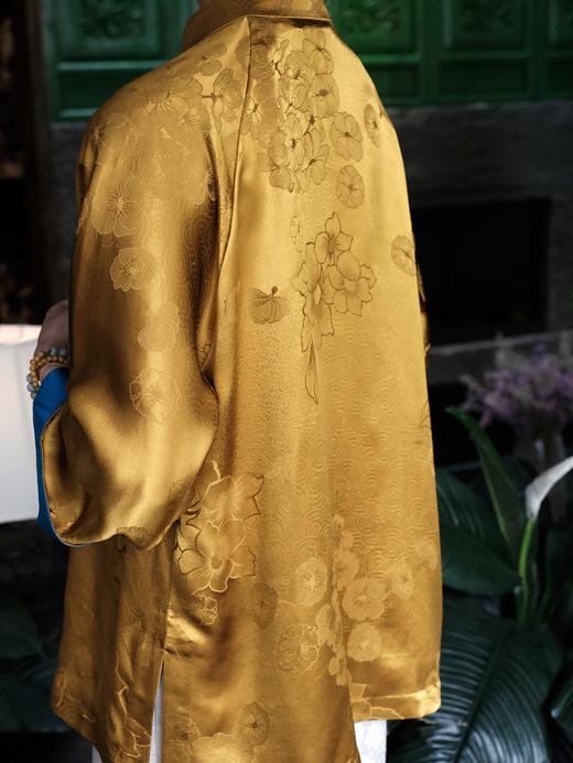 盛唐牡丹盛奢系列| 限量款| 高货-祥云牡丹重缎香云纱一字扣对襟外套(特殊商品不退不换) 商品图3