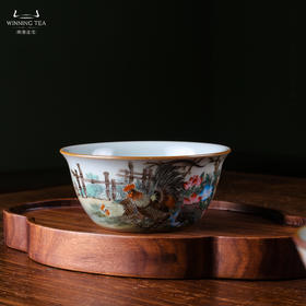 问鼎鼎峰柴窑天青鸡缸杯 (富贵吉祥)