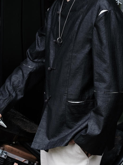 盛唐婧| 男士新中式龟裂纹莨绸上衣 商品图7