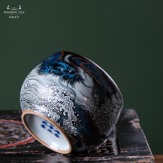 问鼎鼎峰柴窑天青华容杯(龙凤呈祥)（缺货） 商品图3