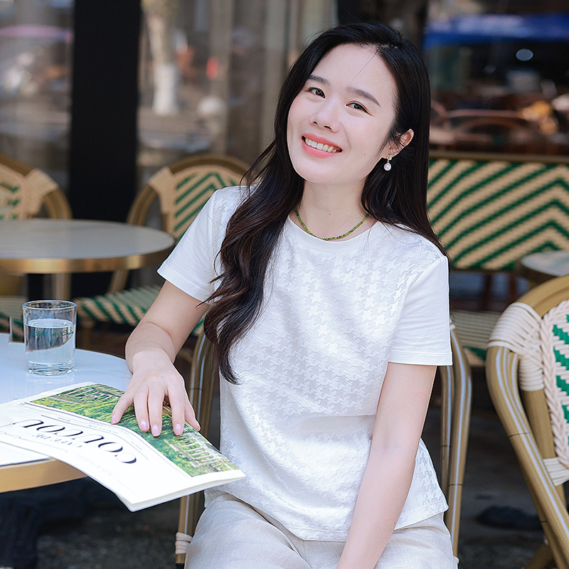 【回馈粉丝】千鸟格桑蚕丝拼接t