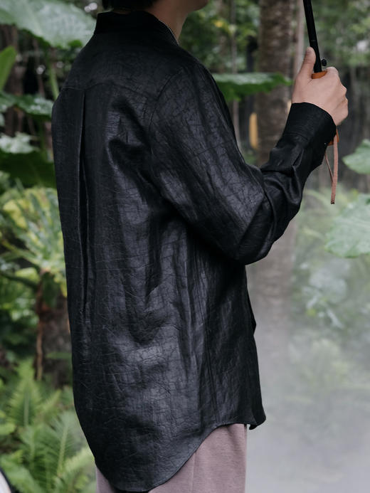 盛唐婧| 男士龟裂纹莨绸衬衫 商品图1