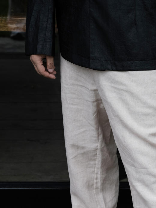 下架|盛唐婧| 男士苎麻双拉链长裤 商品图1