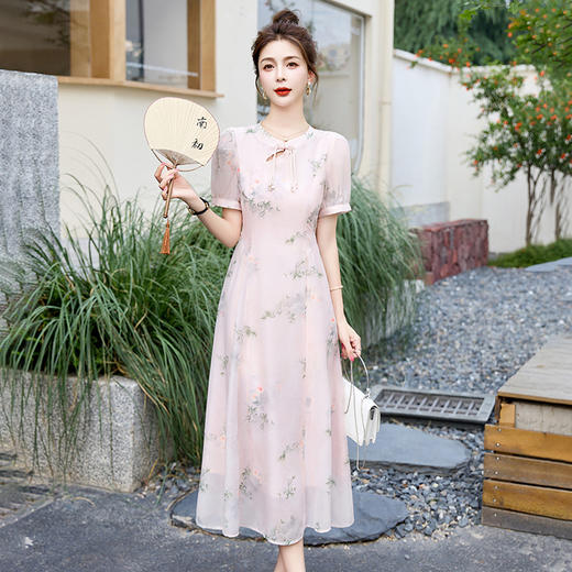 新中式时尚年轻款，气质显瘦改良旗袍裙HR-LMJY6629 商品图2
