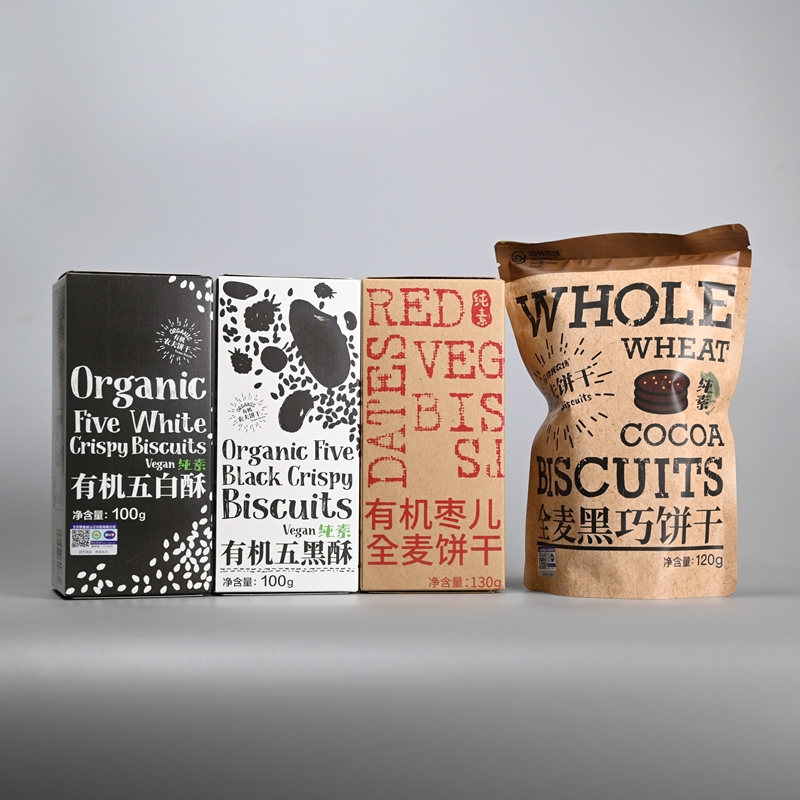 基地直发联名款有机饼干4盒(五黑酥+五白酥+枣儿全麦+全麦黑巧)
