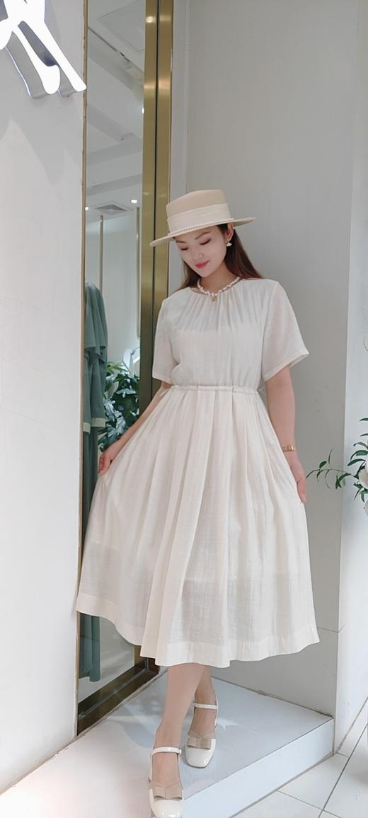 480001天丝麻抽绳连衣裙 商品图0