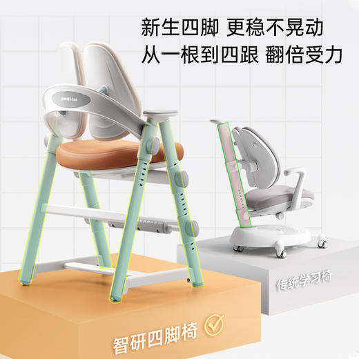 奇妙屋儿童学习椅小学生学习椅子可升降调节成长椅矫正坐姿座椅 商品图4