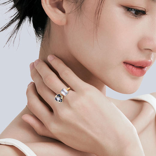 【黑玫瑰冰糖戒指-金色】 商品图4