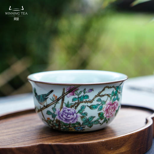 问鼎汝瓷鼎峰柴窑天青鸡缸杯（螳雀相持） 商品图0