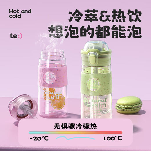 大嘴猴吸管杯水杯女生高颜值tritan耐高温学生上学专用大容量杯子 【一盖双饮】 商品图4