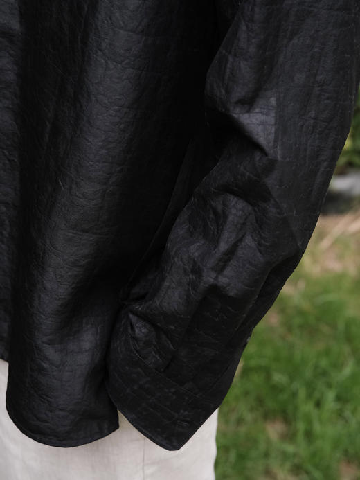 下架 |盛唐婧| 男士龟裂纹莨绸暗筒套头男恤 商品图3