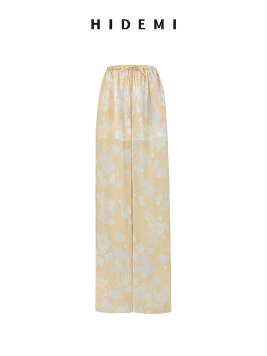 HIDEMI 设计感艺术感水波柔雾印花清透感油画系列微透长裤 商品图8