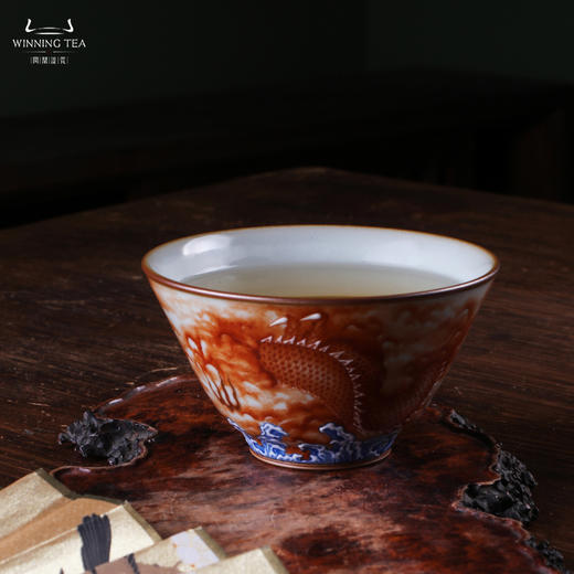 问鼎鼎峰柴窑天青淳和杯(炽焰飞龙) 商品图1