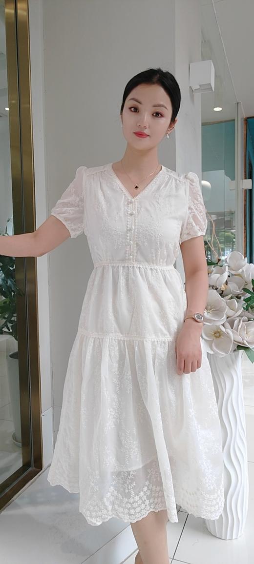 48Y832蕾丝花边公主连衣裙，棉质 商品图0