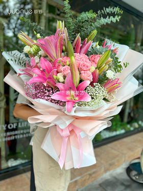 【百年好合】百合玫瑰混搭花束