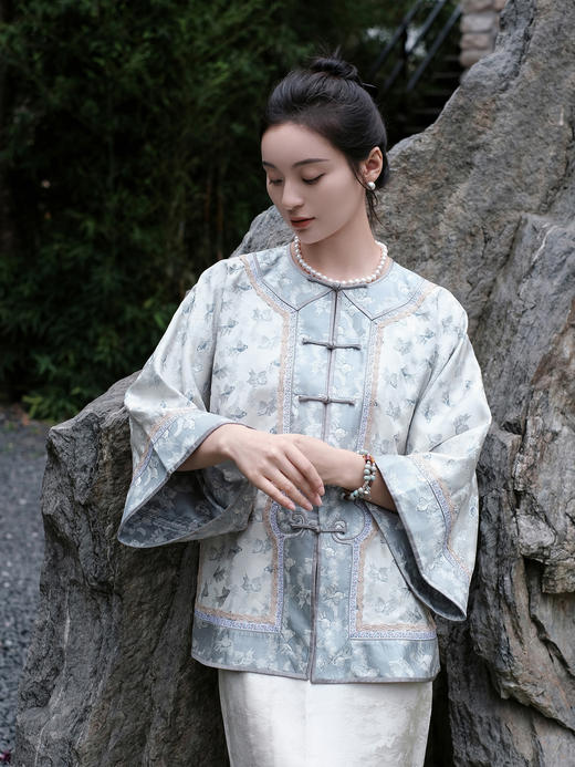 盛唐牡丹盛奢系列| 限量款| 高货-真丝宋锦金鱼如意对襟女外套(特殊商品不退不换) 商品图0