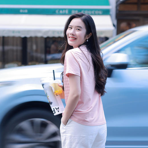 【回馈粉丝】千鸟格桑蚕丝拼接t 商品图3