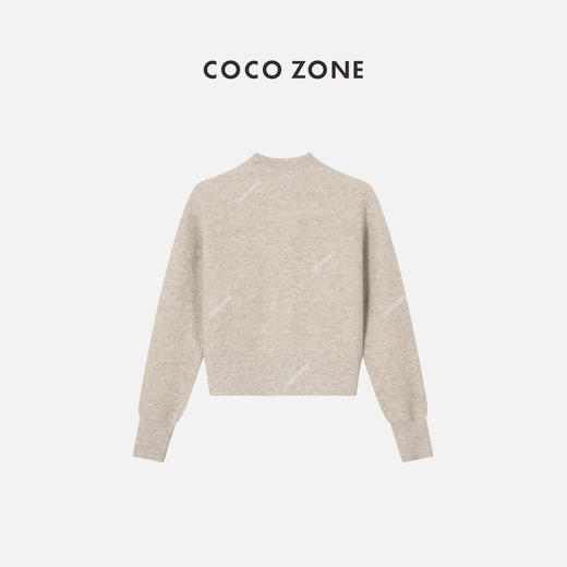 COCOZONE100%羊毛秋季简约针织开衫圆领排扣外套23C19267 商品图1