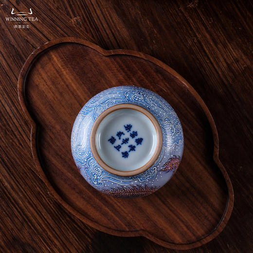 问鼎鼎峰柴窑天青华容杯(龙凤呈祥)（缺货） 商品图4
