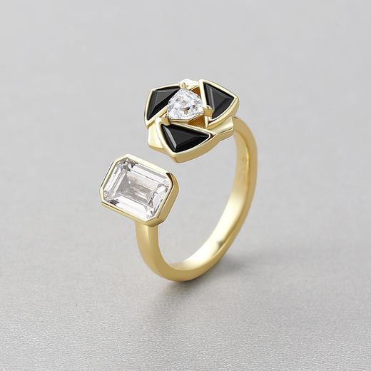 【黑玫瑰冰糖戒指-金色】 商品图2