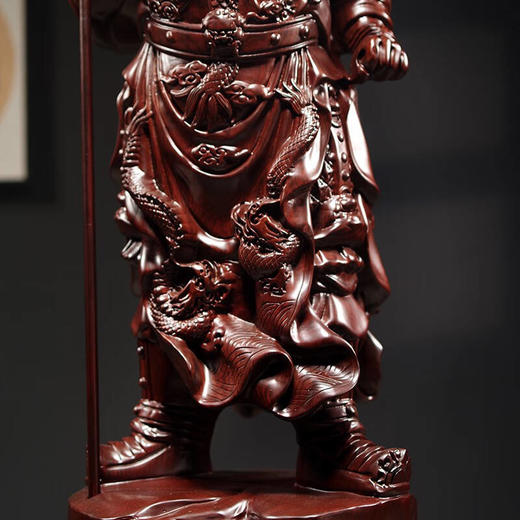 黑檀圆木雕刻武财神【立刀款】人像高：76厘米含刀 商品图3