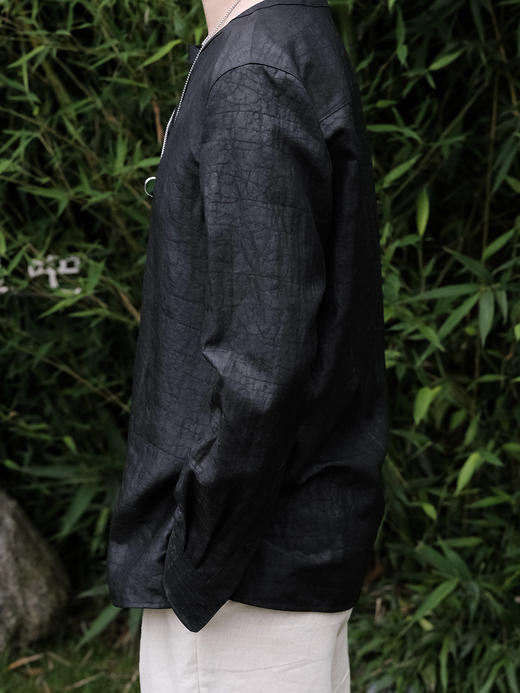 下架 |盛唐婧| 男士龟裂纹莨绸暗筒套头男恤 商品图6