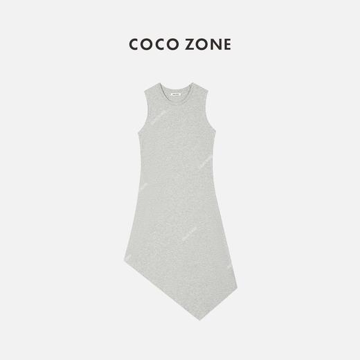 COCO ZONE 通勤风纯色无袖连衣裙下摆不规则设计裙子 23C18785 商品图0