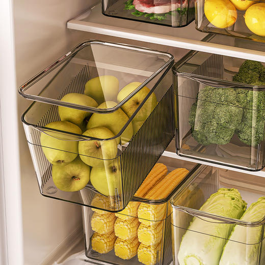 【全新升级，多功能冰箱透明收纳盒】冰箱收纳盒透明特大容量，晶莹剔透新鲜看得见，水果蔬菜收纳井井有条储物盒冷藏冷冻沥水保鲜盒整理盒QQ 商品图0