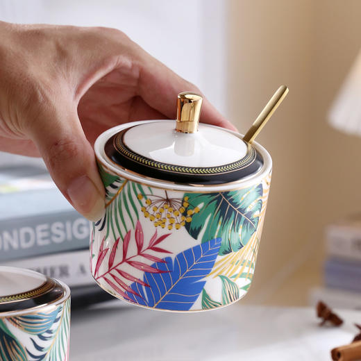 诺轩丛林秘境欧式轻奢陶瓷调味瓶调味罐四件套 商品图5