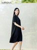 【商场同款】阿菁娜2024夏季新款宽松翻领撞色连衣裙A30X212068 商品缩略图2