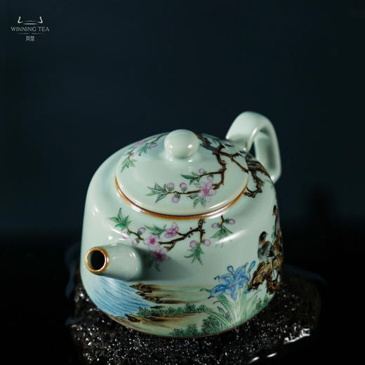 问鼎鼎峰柴窑天青金钟壶 (鸟语花香) 商品图2