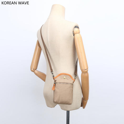 日系简约纯色帆布手机包 商品图7