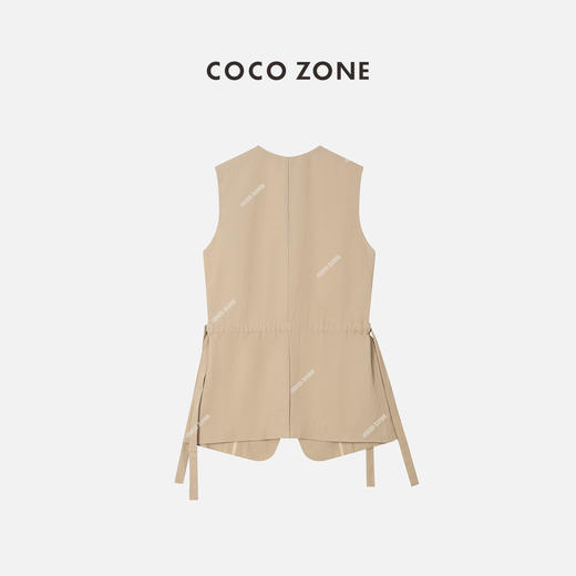 COCO ZONE 休闲百搭马甲系绳收腰短款外搭显瘦背心 23C18507 商品图1