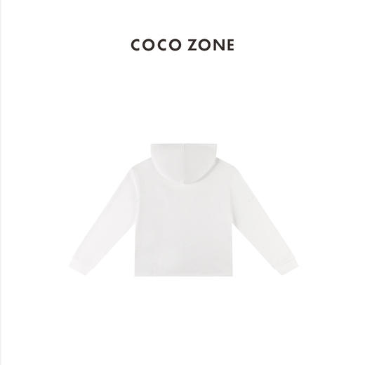 COCO ZONE通勤风纯色系绳连帽卫衣贴布绣长袖 23C29492 商品图5