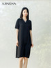【商场同款】阿菁娜2024夏季新款宽松翻领撞色连衣裙A30X212068 商品缩略图1