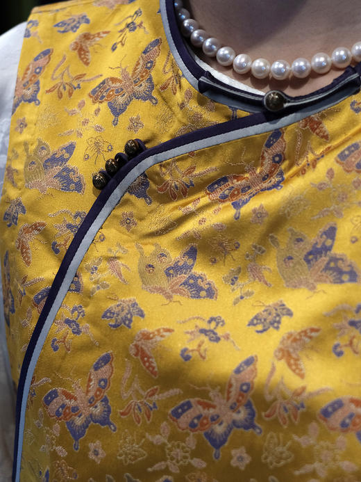 盛唐牡丹盛奢系列| 限量款| 高货-真丝宋锦百蝶斜襟坎肩(特殊商品不退不换) 商品图2