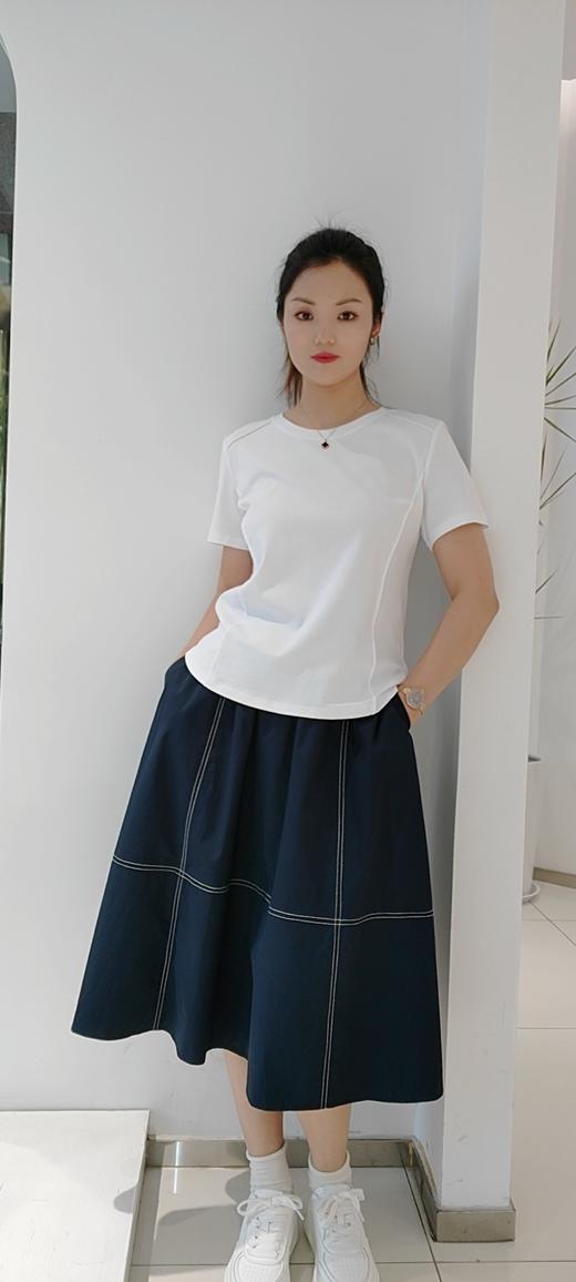 486654  80支丝光棉鱼骨侧边圆摆棉T，白 粉 淡蓝 三色 L-3XL！ 商品图1