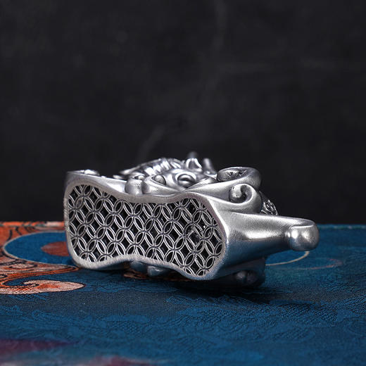 子佩集S999银招财银龙香插【BX0280878】纯银小摆件可转动2406 商品图5