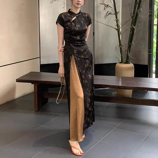 裁缝学苑AS282 新中式倒褶短款修身小衫纸样短旗袍半身裙套装打版裁剪样板 商品图1