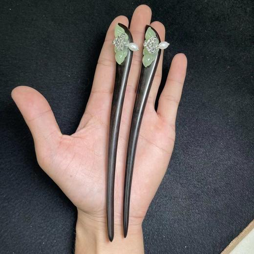 玉美人菲菲HZ#黑-檀蝴蝶国风发簪-多样性发一 商品图0