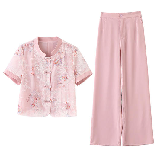 时尚休闲套装2024夏季新品修身长袖短外套长裤两件套 HM5328 商品图4