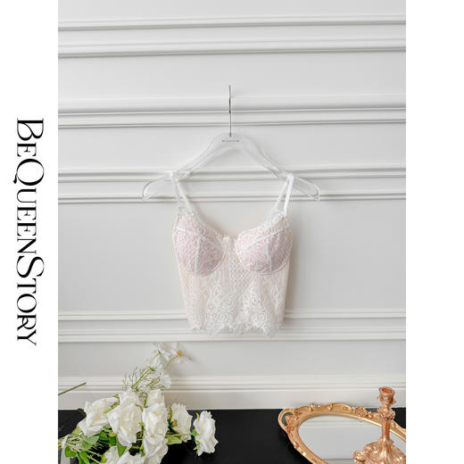 BeQueenStory【夏日微醺】性感气质修身精致蕾丝吊带上衣 商品图4
