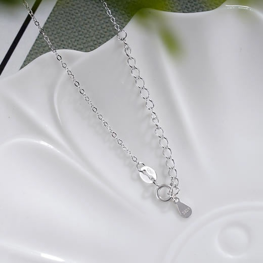 子佩集S925银【幸福光华】套链【DZ06276】纯银国潮青玉珐琅彩镀金和田青玉项链2406 商品图3