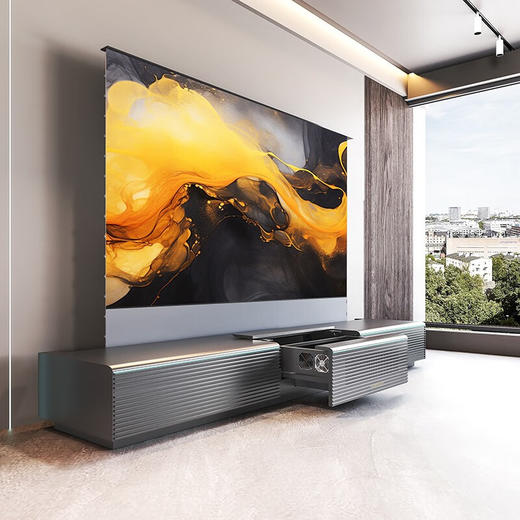 舜合 R50地升屏隐形家庭影院激光电视一体柜100-120英寸专用电视柜电动升降【海信套装】 2.95米激光柜+120寸地升黑栅幕+海信500U 商品图0